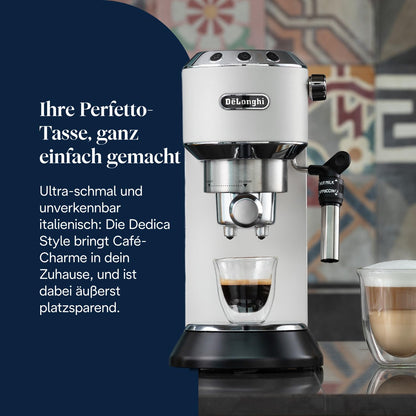 De'Longhi Dedica Style - Espressomaschine mit Manuellem Milchaufschäumer