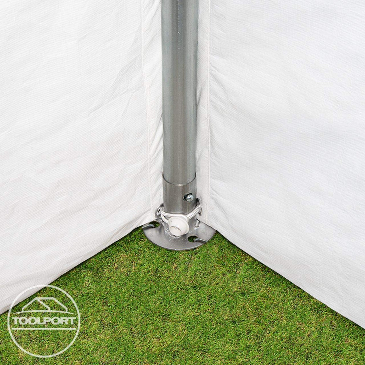 TOOLPORT Partyzelt Pavillon 3x6 m in weiß PE Plane 350 N Wasserdicht UV Schutz Festzelt Gartenzelt