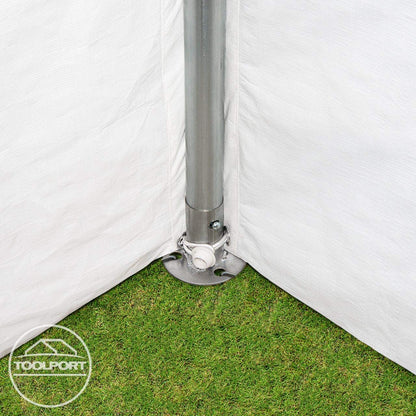 TOOLPORT Partyzelt Pavillon 3x6 m in weiß PE Plane 350 N Wasserdicht UV Schutz Festzelt Gartenzelt