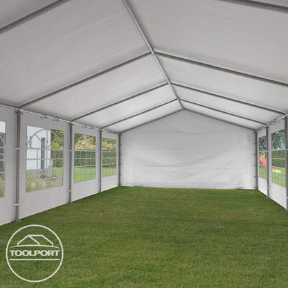 TOOLPORT Partyzelt Pavillon 3x6 m in weiß PE Plane 350 N Wasserdicht UV Schutz Festzelt Gartenzelt