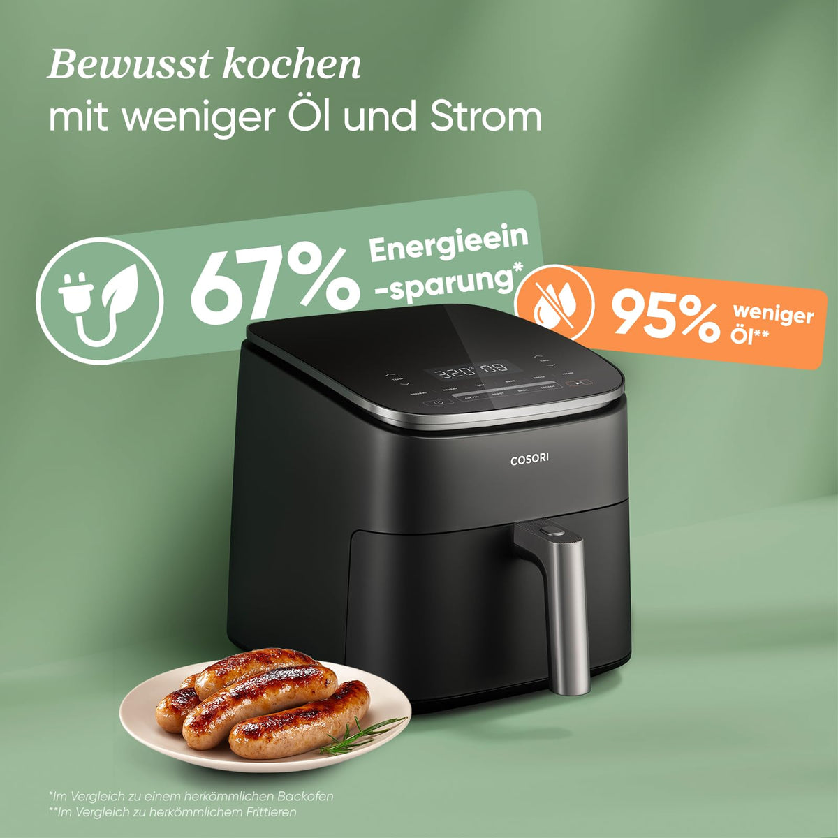 Cosori Airfryer, Turboblaze, 9-in-1 6L Heißluftfritteuse