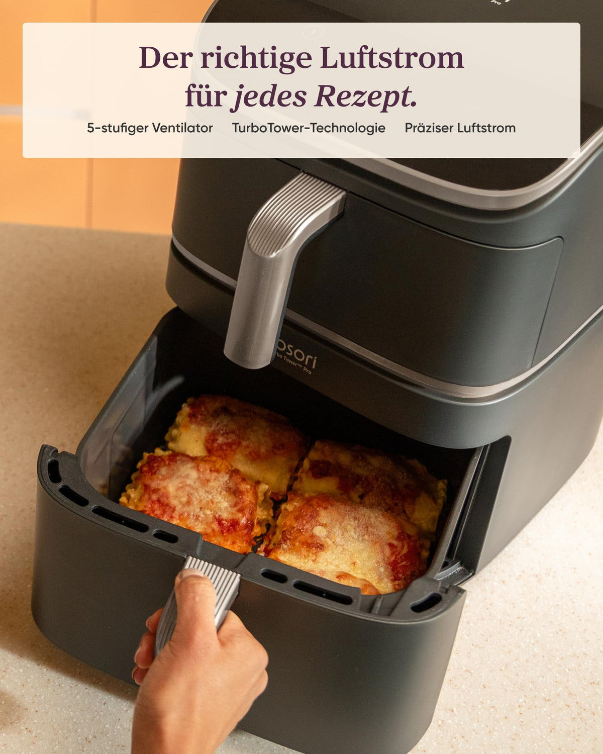 COSORI Turbo Tower Pro Smart Airfryer, 10,8L Keramikbeschichtung Heißluftfritteuse, DualBlaze-Technologie und WLAN-Steuerung, Silbergrau, Grau Silber