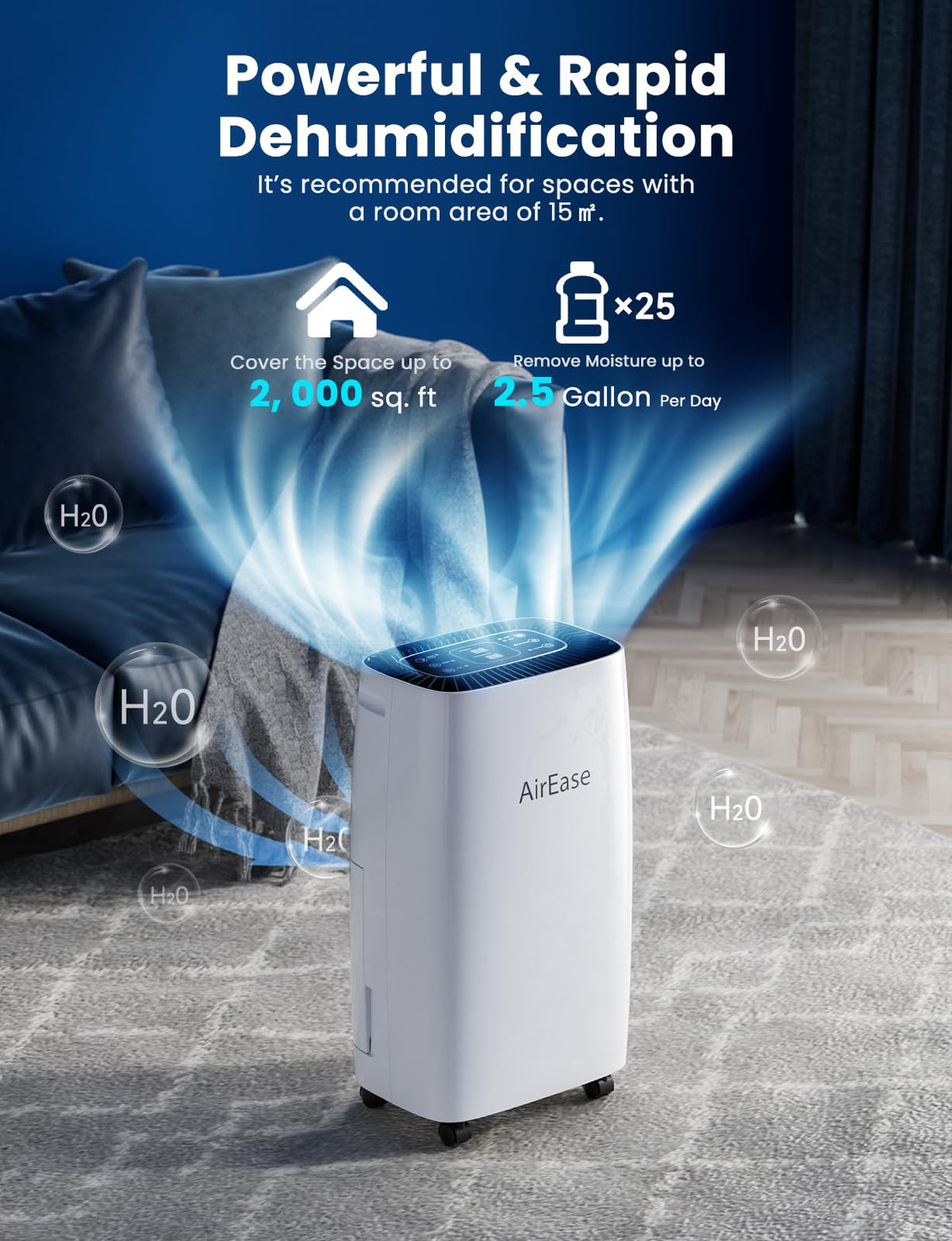 AirEase 12L/Day Dehumidifiers for Home