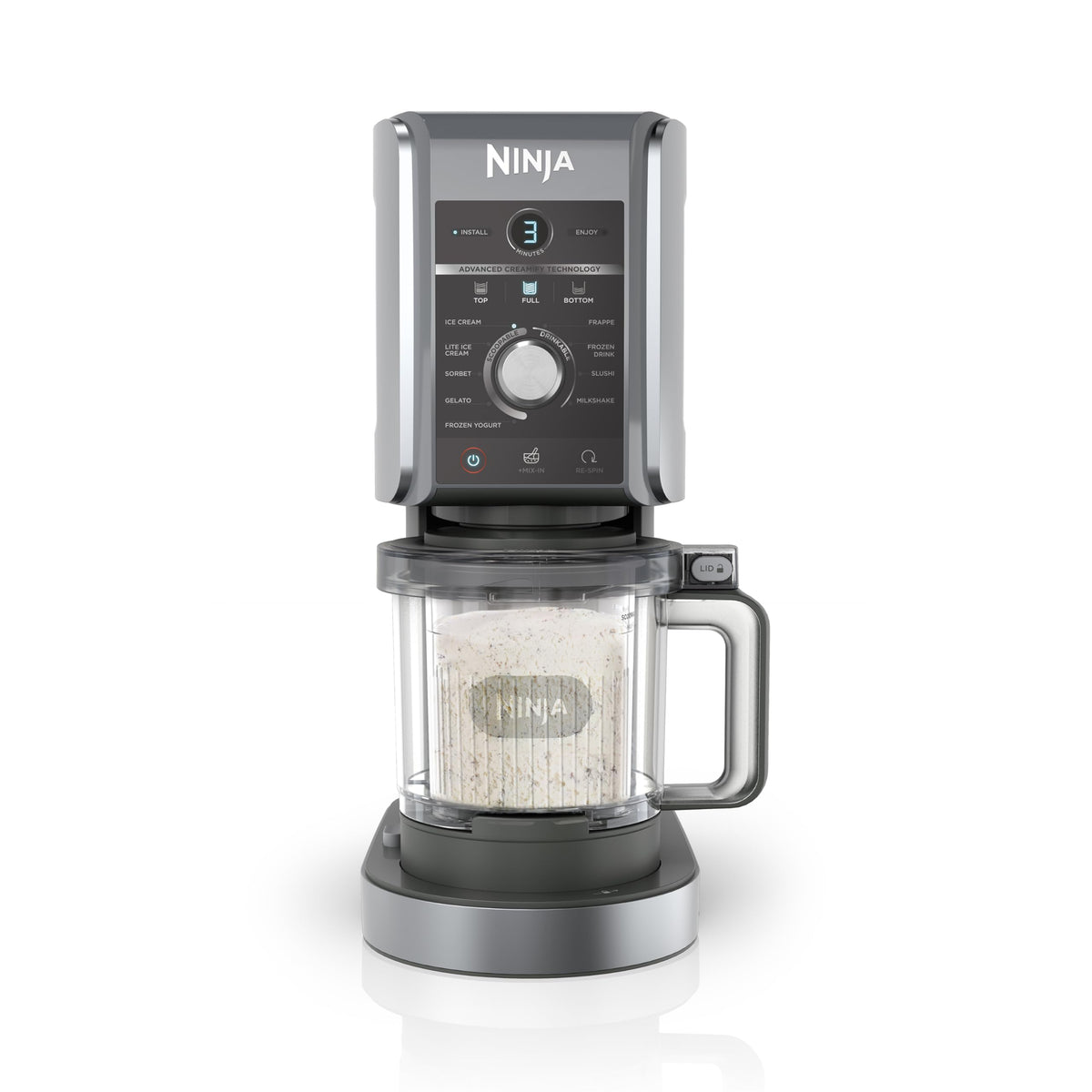 Ninja CREAMi Deluxe Eis- & Eisgetränkmaschine, 2 Becher, Silber