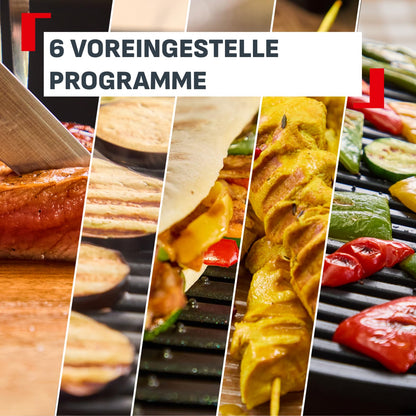 Tefal OptiGrill+ Kontaktgrill, 6 Programme, Garstufenanzeige, abnehmbare Platten, manueller Modus, optimal Grillergebnisse dank Messung der Dicke, Elektrogrill, Edelstahl, GC712D12