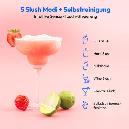 MEDION Slush Maschine (2,6 Liter Slush-Eis Kapazität, 1,9 Liter Fassungsvermögen, Slush Ice Maker für Getränke, 5 Getränkemodi, 30-60 Minuten Zubereitungszeit, Kompressor, Slush Eis Maschine, MD12090)