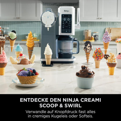 Ninja CREAMi Scoop & Swirl Eismaschine, 13 Funktionen, Platinsilber