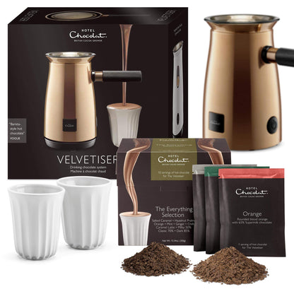 Hotel Chocolat Velvetiser Hot Chocolate Machine Complete Starter Kit, Copper