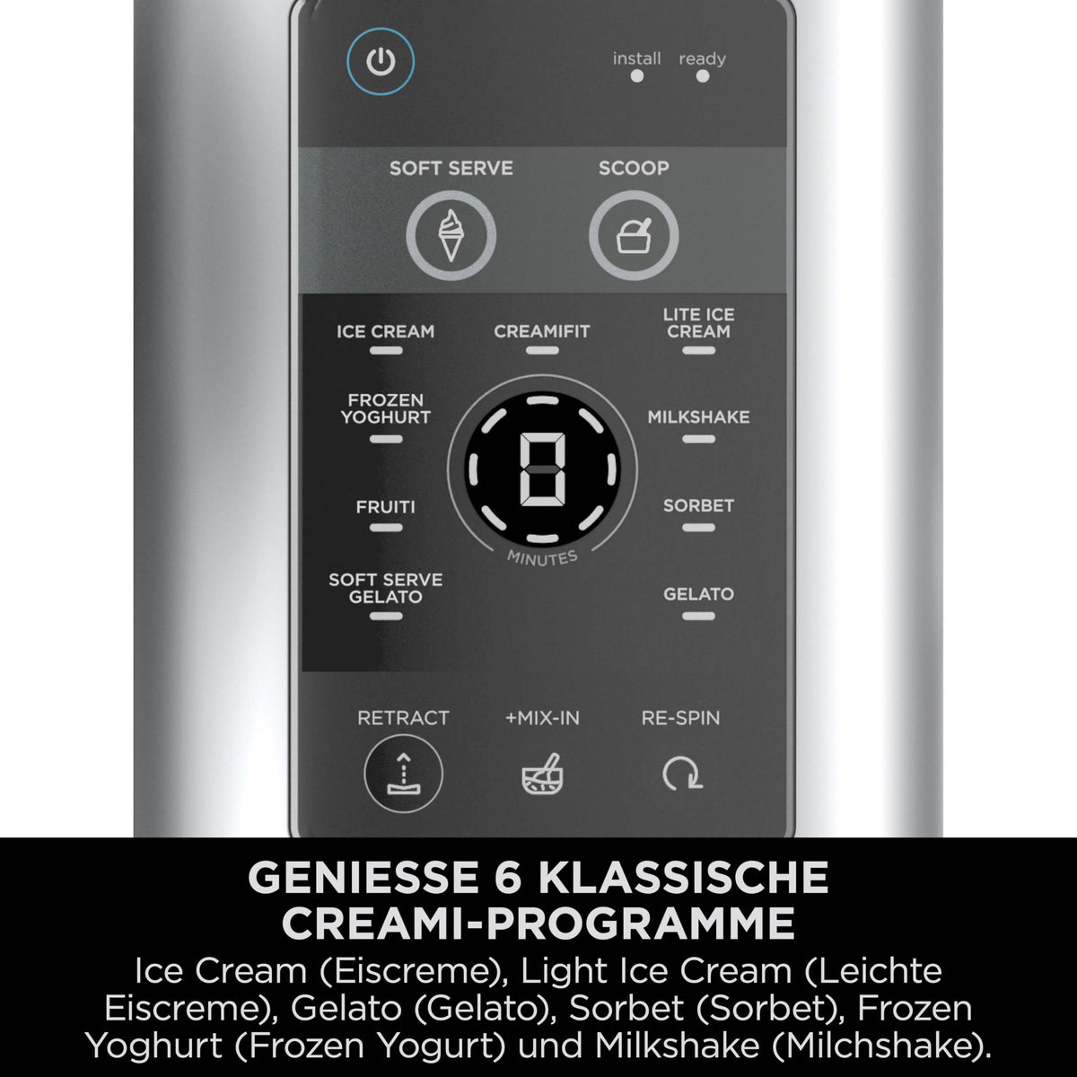 Ninja CREAMi Scoop & Swirl Eismaschine, 13 Funktionen, Platinsilber