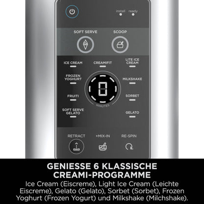 Ninja CREAMi Scoop & Swirl Eismaschine, 13 Funktionen, Platinsilber