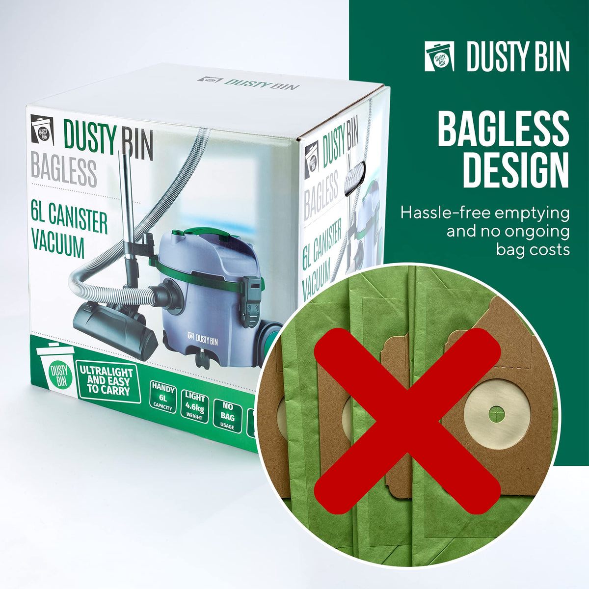 Dusty Bin Bagless Bodenstaubsauger Cleaners