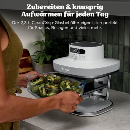 Ninja CRISPi PRO XL Glas-Heißluftfritteuse (Air-Fryer), Weiß AS090EUWH