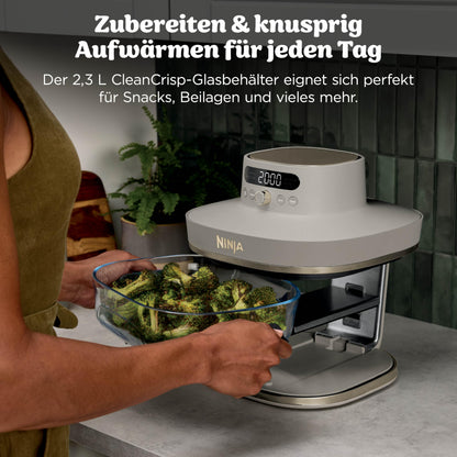 Ninja CRISPi PRO XL Glas-Heißluftfritteuse Air-Fryer, Stone Gold, AS090EUSD