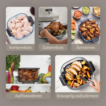 Ninja CRISPi PRO XL Glas-Heißluftfritteuse Air-Fryer, Stone Gold, AS090EUSD