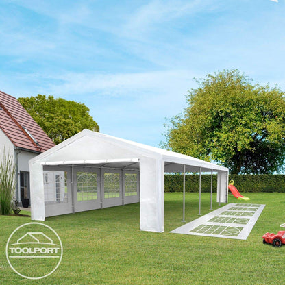 TOOLPORT Partyzelt Pavillon 3x6 m in weiß PE Plane 350 N Wasserdicht UV Schutz Festzelt Gartenzelt