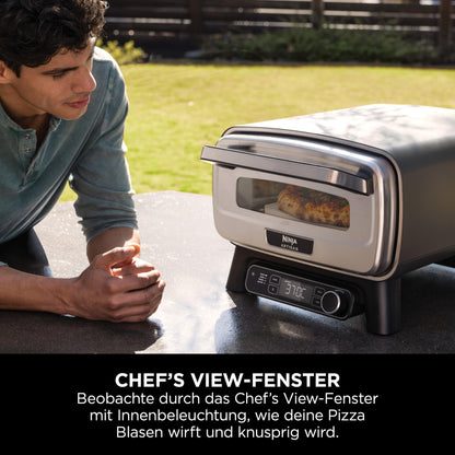 Ninja Artisan Outdoor-Pizzaofen & Heißluftfritteuse, 4 Funktionen, Grau
