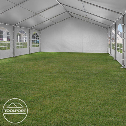 TOOLPORT Hochwertiges Partyzelt 4x6 m Pavillon Zelt PE Plane 450 N Gartenzelt Festzelt Wasserdicht weiß
