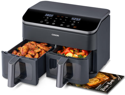 Cosori Dual Air Fryer, 9QT, 10-in-1,Sync Cook & Finish, Max 450°F