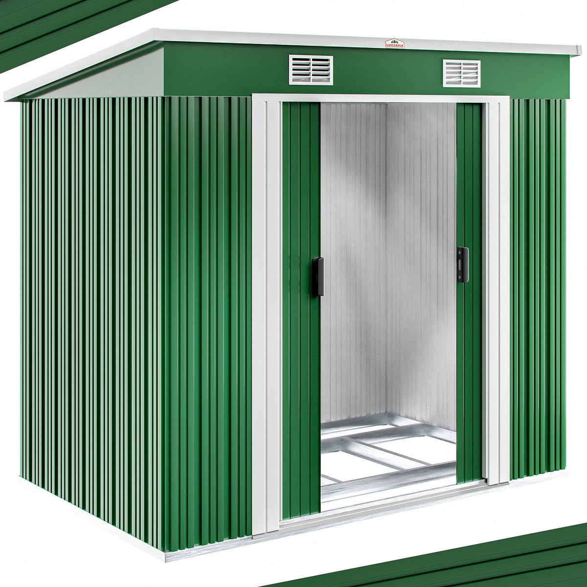 Gardebruk Garden Metal Tool Shed Green 6x4 FT
