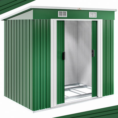Gardebruk Garden Metal Tool Shed Green 6x4 FT