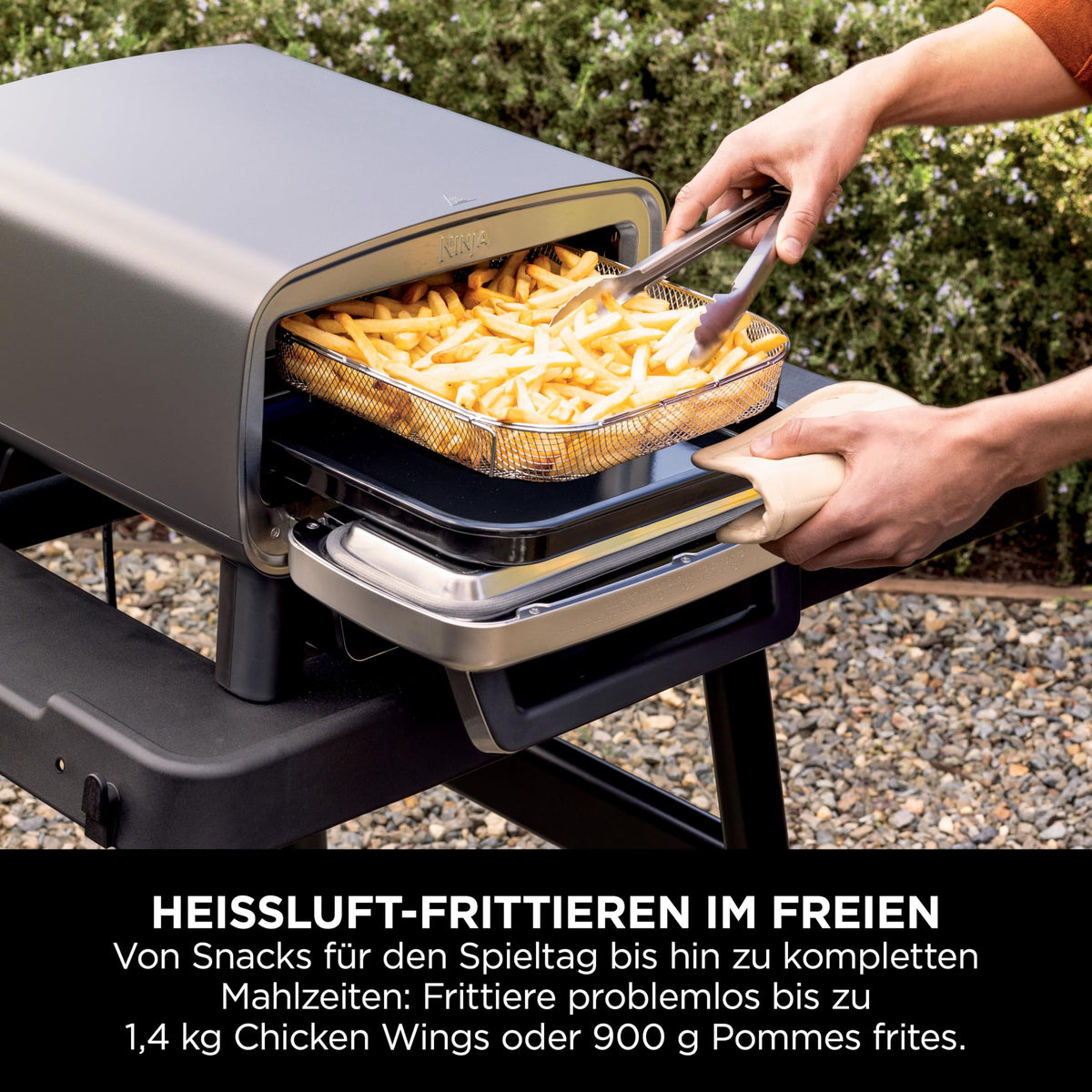 Ninja Artisan Outdoor-Pizzaofen & Heißluftfritteuse, 4 Funktionen, Grau