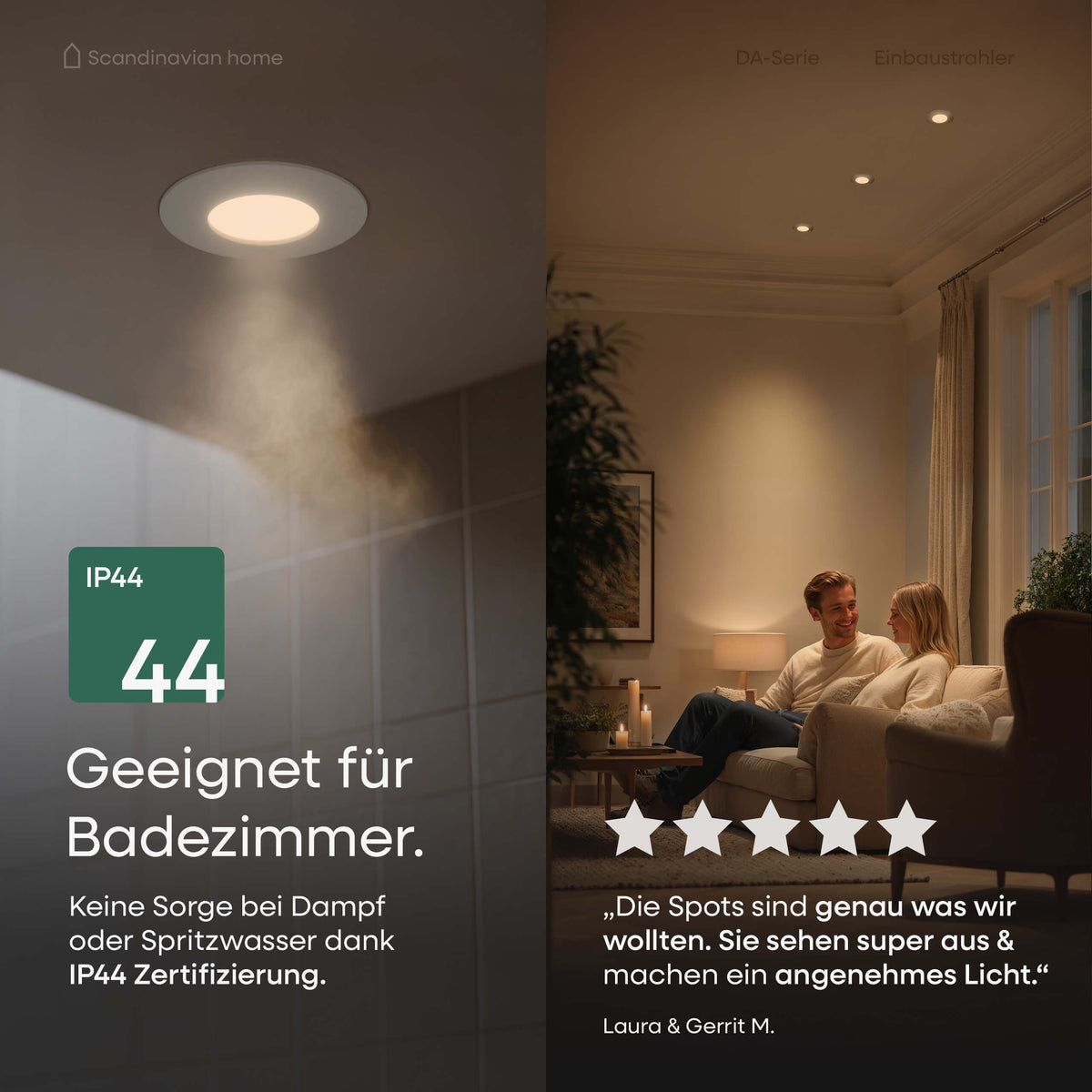 LED Einbaustrahler Dimmbar Weiß-Matt I DA-Serie