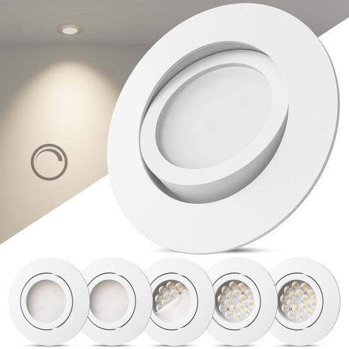 LED Einbaustrahler Dimmbar Schwenkbar Weiß-Matt I DB-Serie