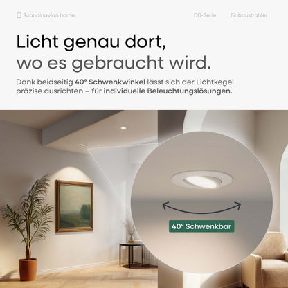 LED Einbaustrahler Dimmbar Schwenkbar Weiß-Matt I DB-Serie