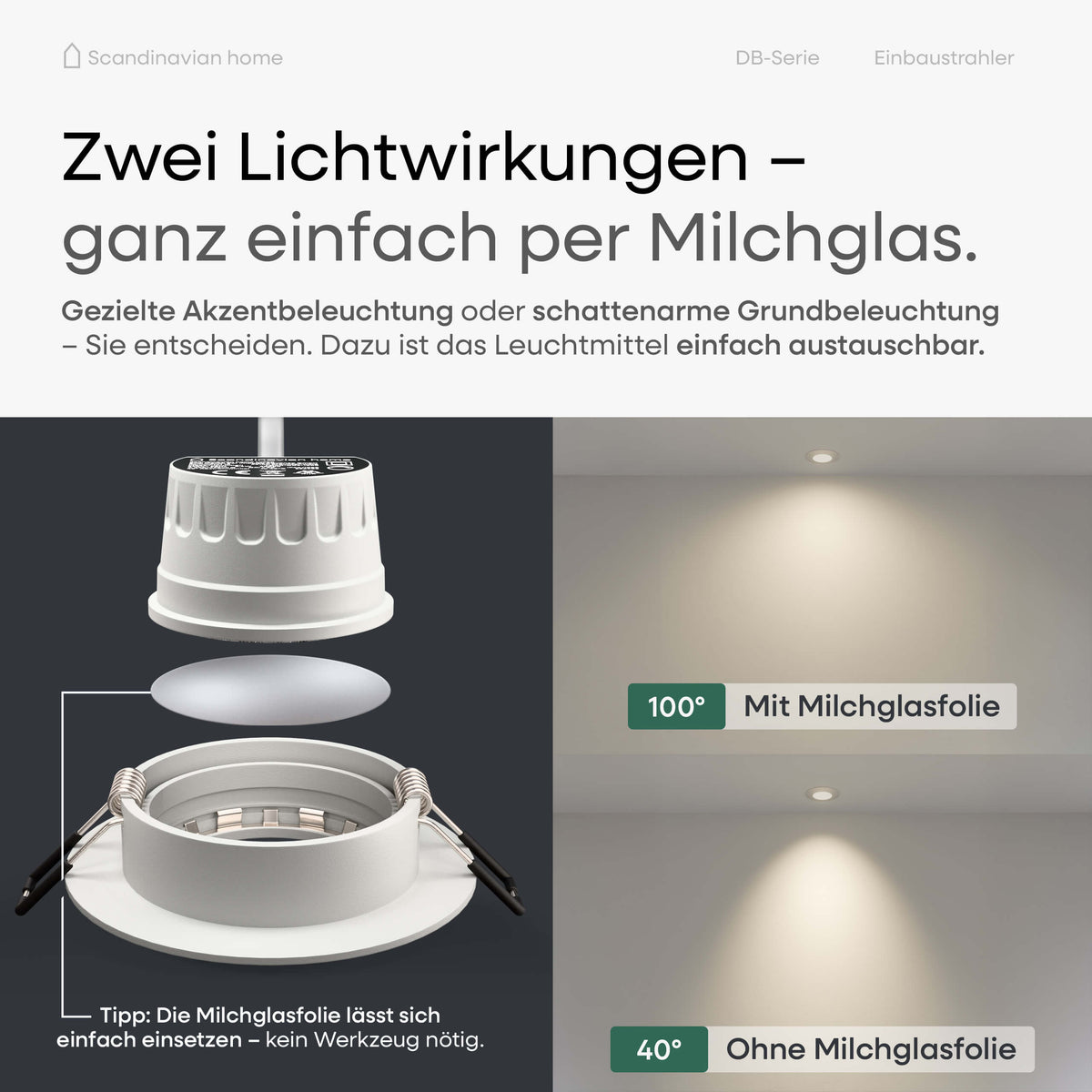 LED Einbaustrahler Dimmbar Schwenkbar Weiß-Matt I DB-Serie